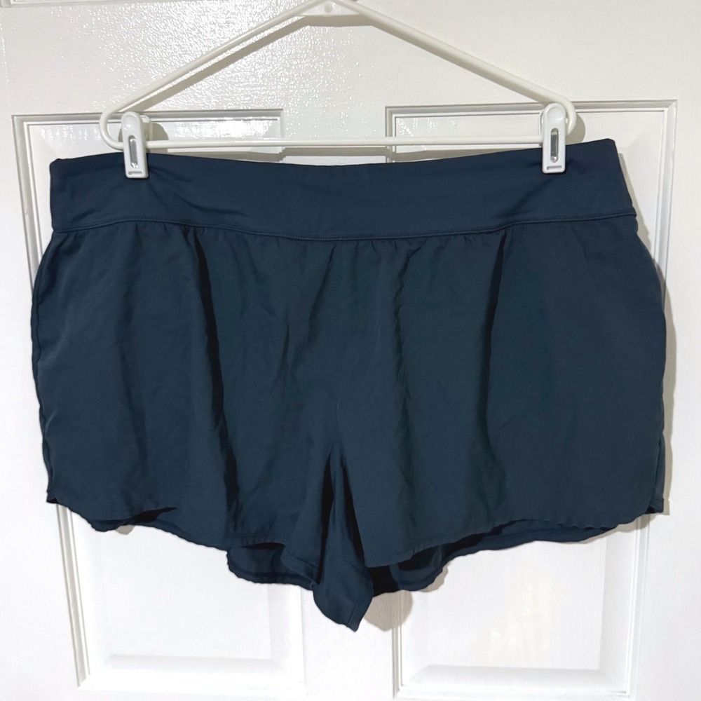 Nike Swim Womens 3X Navy Blue Board Shorts NESS9252 Zipper Pocket